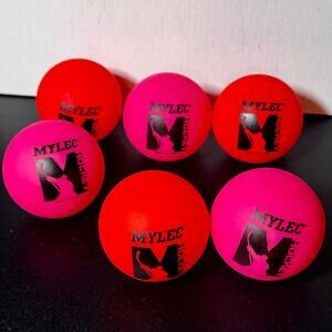 6  Mylec street hockey No Bounce ball.